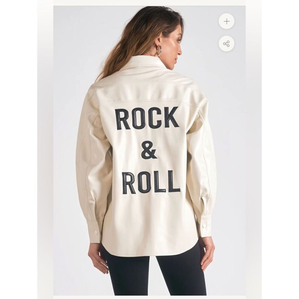Elan ROCK & ROLL FAUX LEATHER JACKET NWT LARGE - Picture 3 of 7